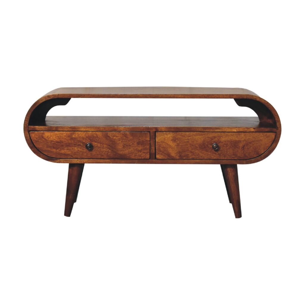 Canada Chestnut Circular TV Stand Suppliers