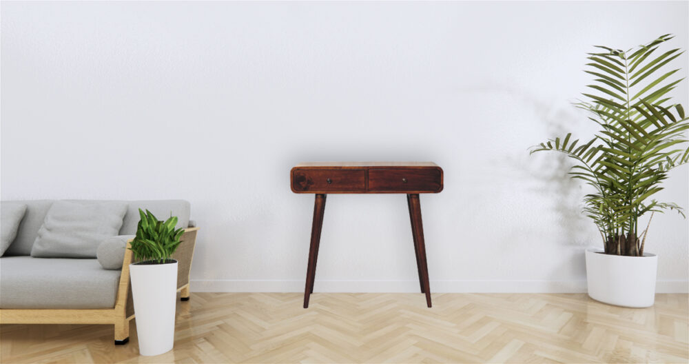 Chestnut Curved Hallway Table - Image 10