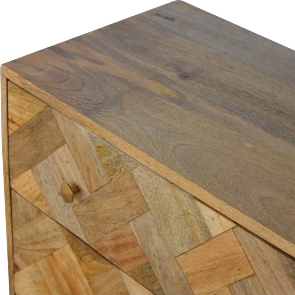 3 Drawer Zig-Zag Patterned Patchwork Chest - Image 8
