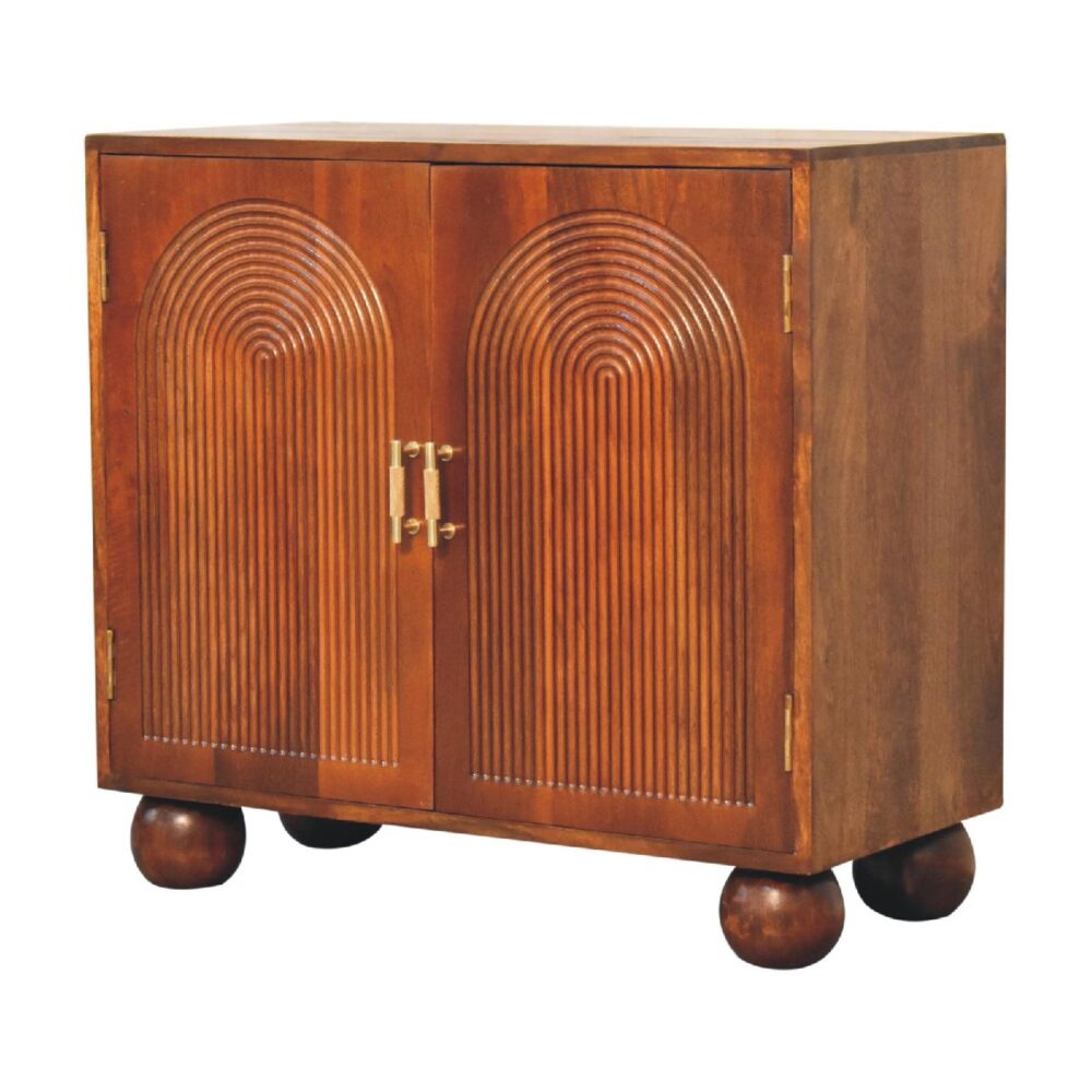 Chestnut Carved Ball Cabinet - Image 3
