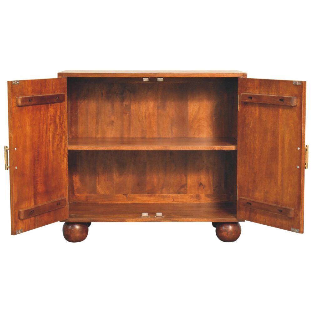 Chestnut Carved Ball Cabinet - Image 4