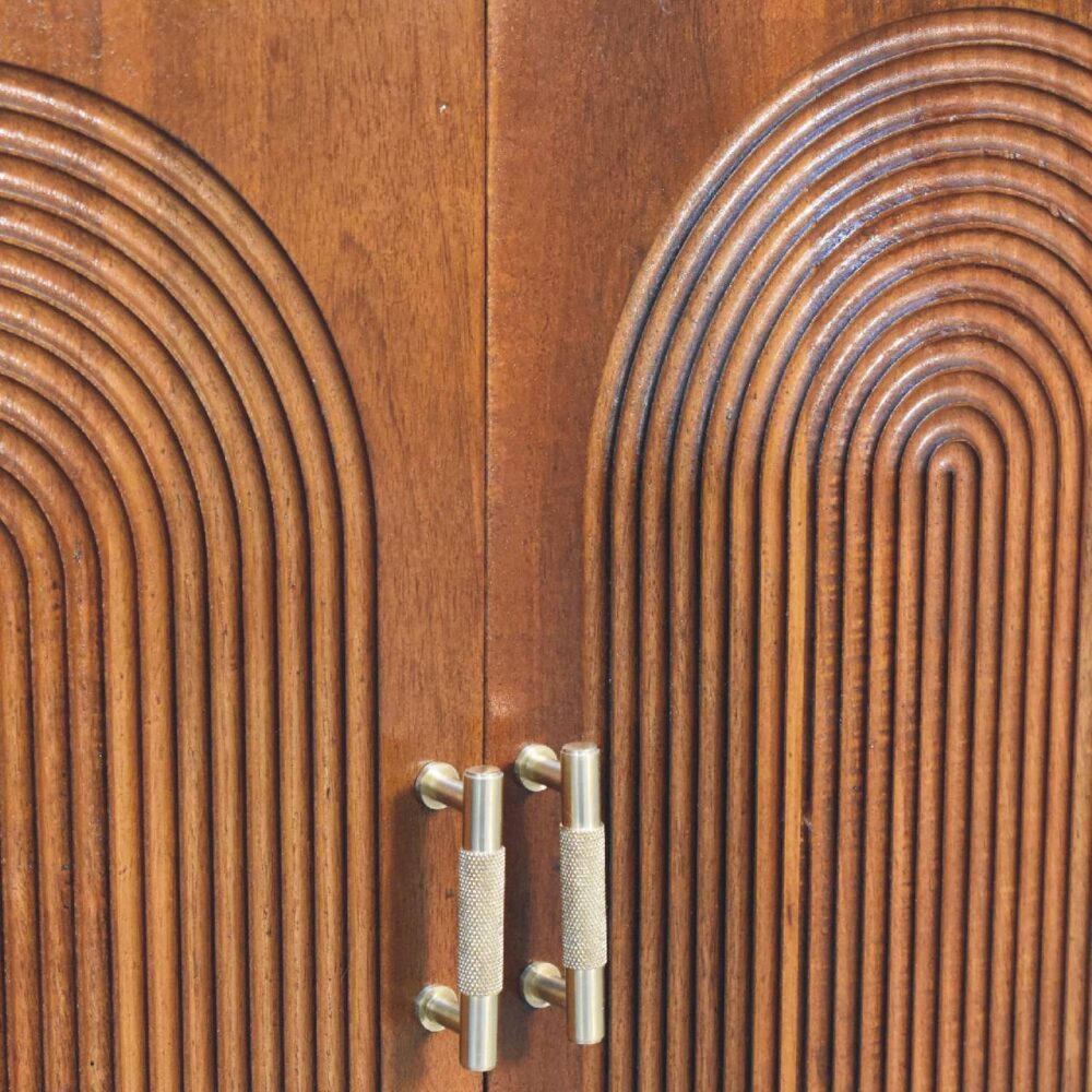 Chestnut Carved Ball Cabinet - Image 6