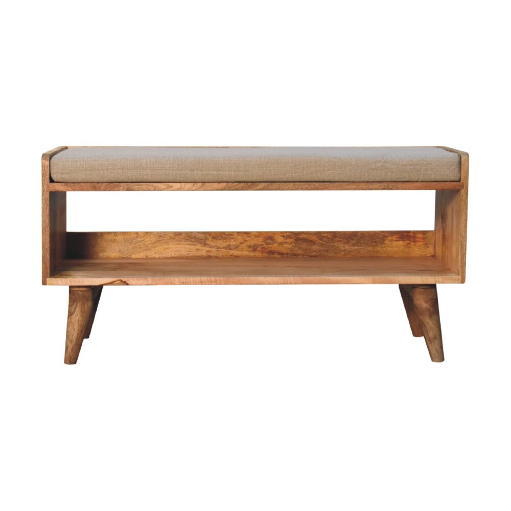 Canada Oak-ish Nordic Storage Bench With Mud Linen Suppliers