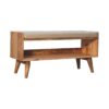 Oak-ish Nordic Storage Bench With Mud Linen - Image 2