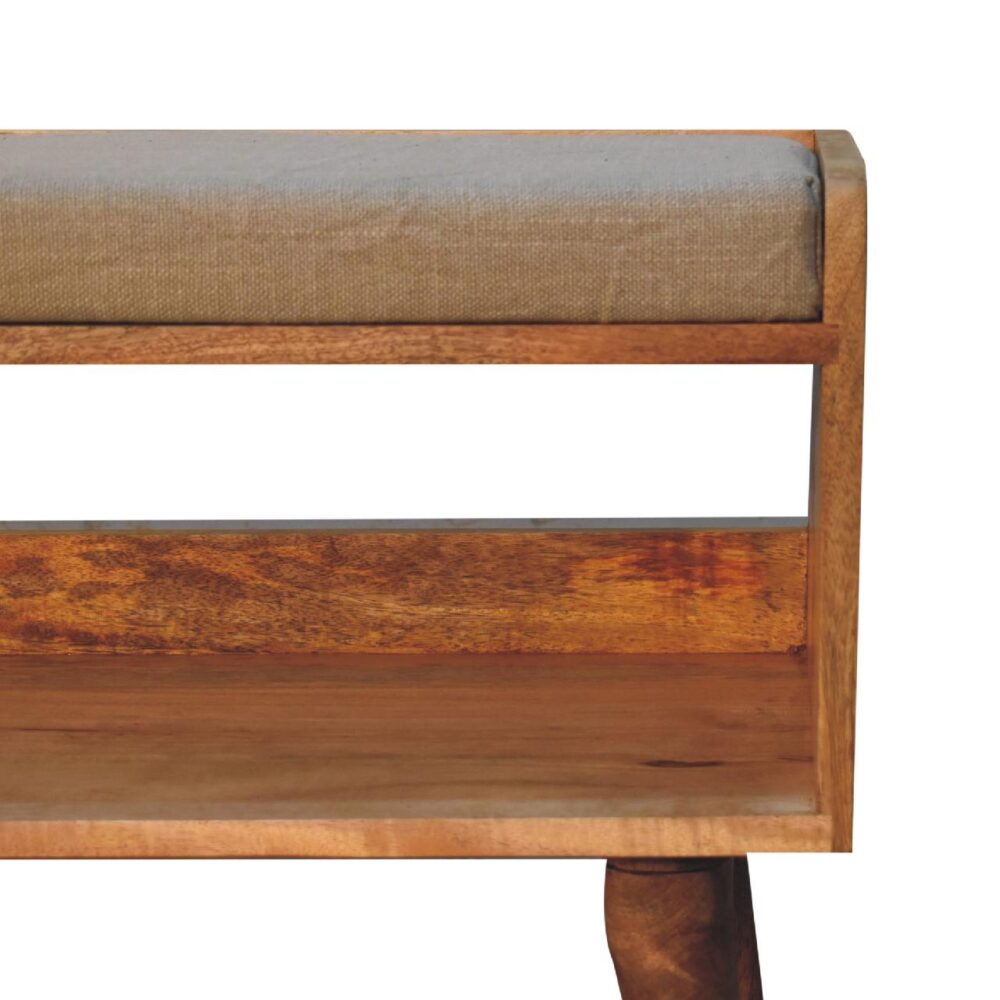 Oak-ish Nordic Storage Bench With Mud Linen - Image 4