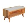 Oak-ish Nordic Storage Bench With Mud Linen - Image 5