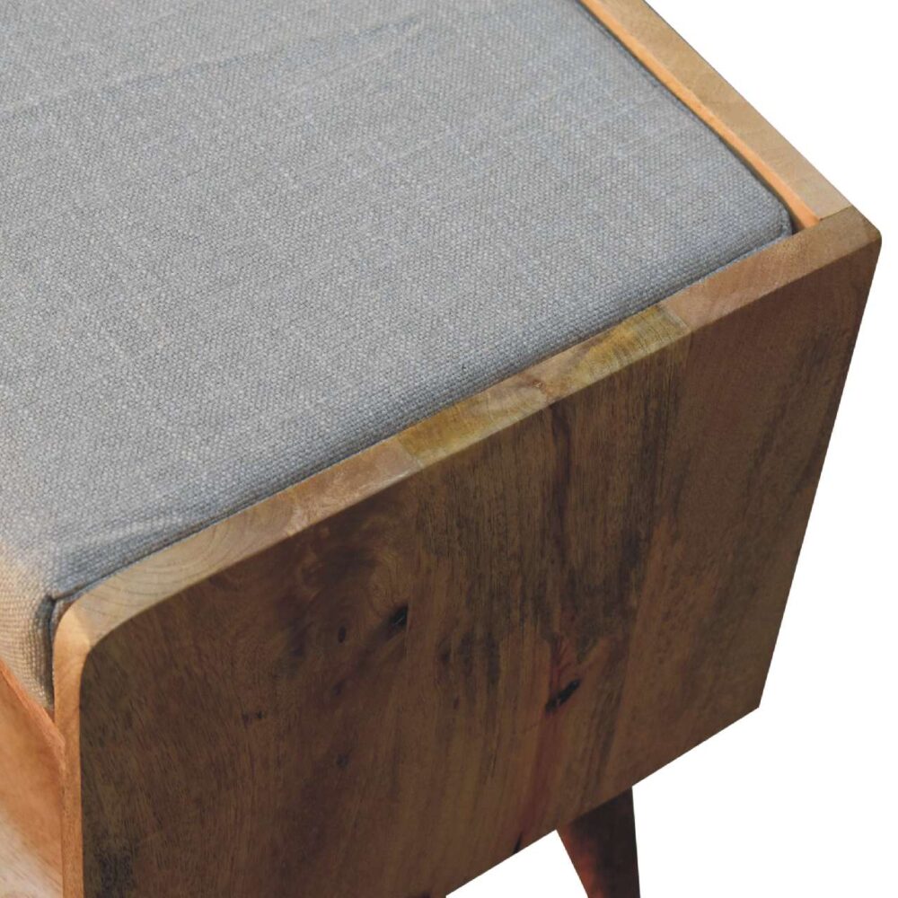 Oak-ish Nordic Storage Bench With Mud Linen - Image 6