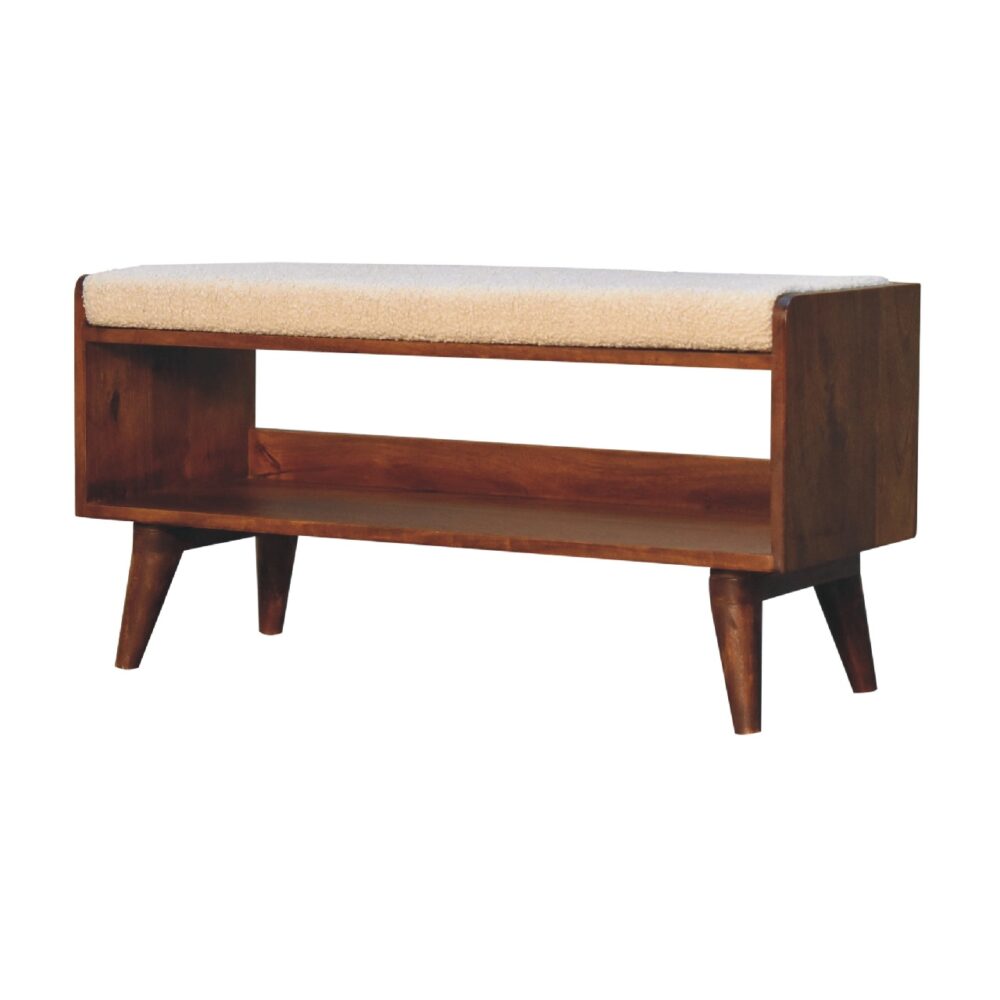Boucle Nordic Storage Bench - Image 2