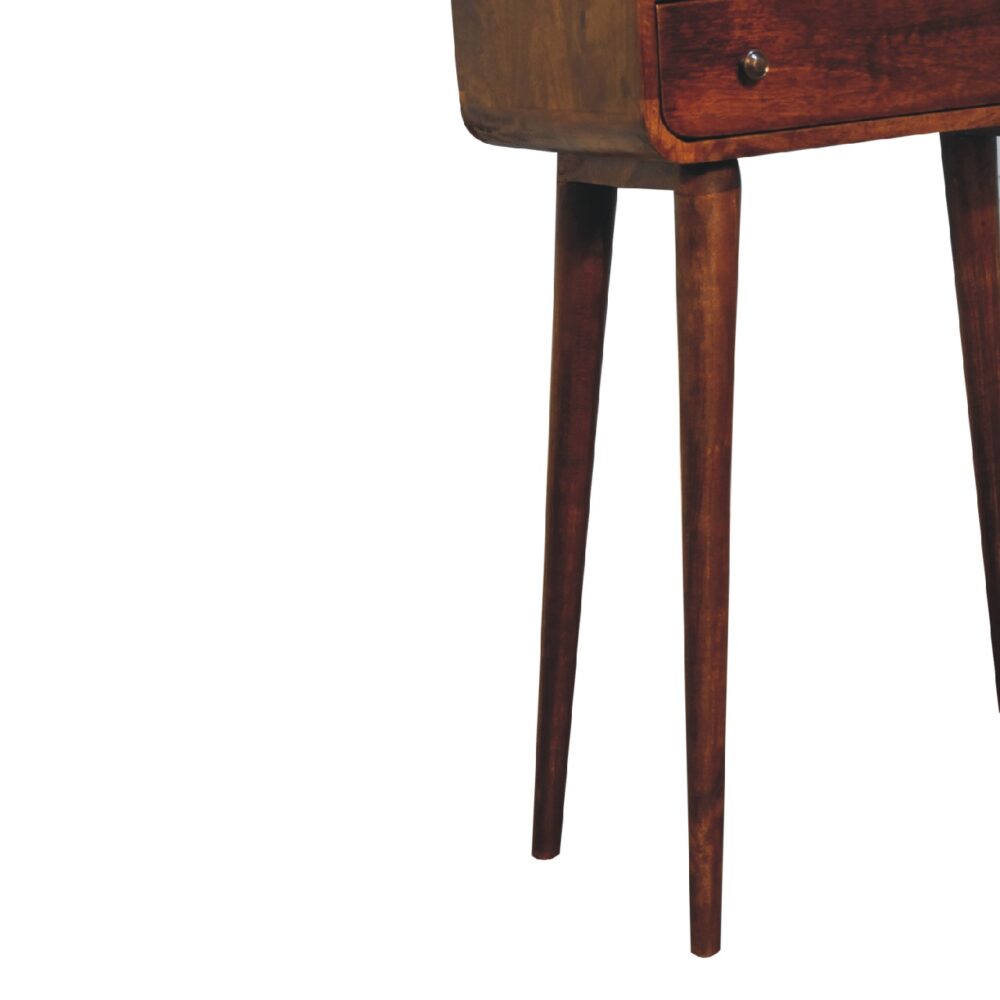 Chestnut Nordic Style One Drawer & One Open Slot Console Table - Image 8