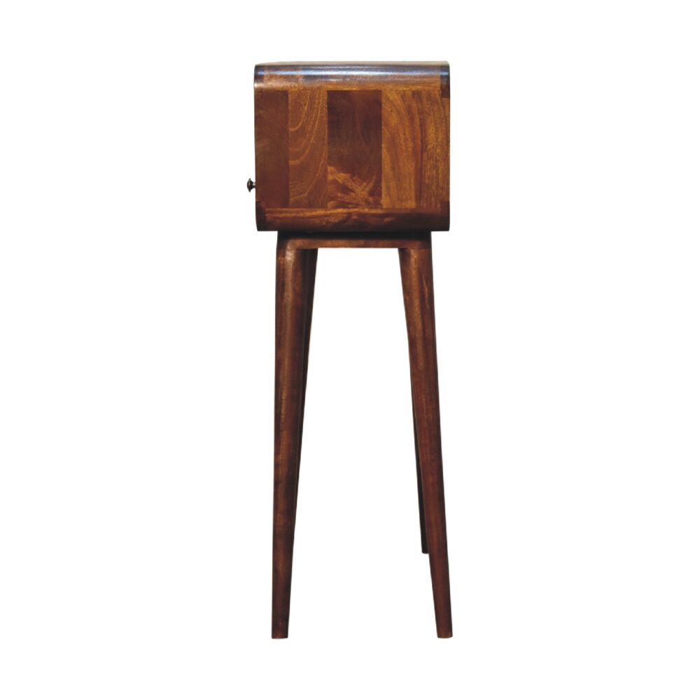 Chestnut Nordic Style One Drawer & One Open Slot Console Table - Image 9