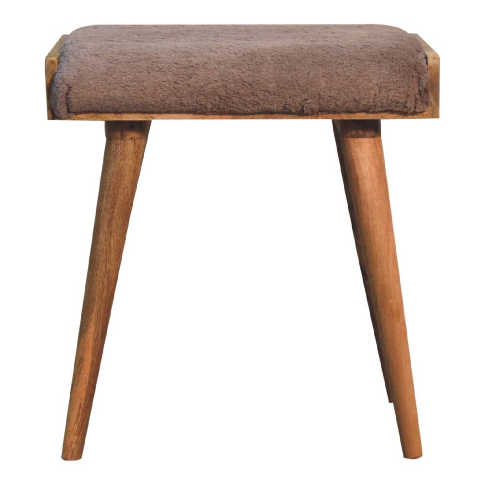 Canada Mocha Faux Fur Style Footstool Suppliers