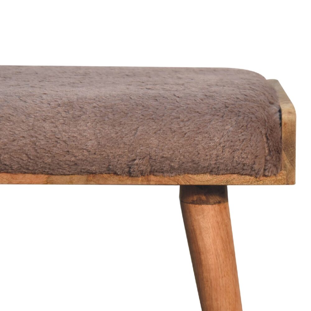 Mocha Faux Fur Style Footstool - Image 5