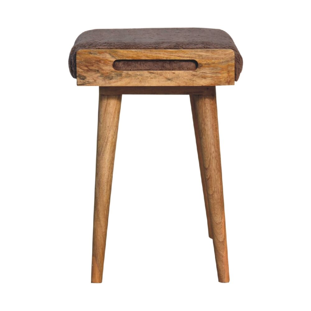 Mocha Faux Fur Style Footstool - Image 9