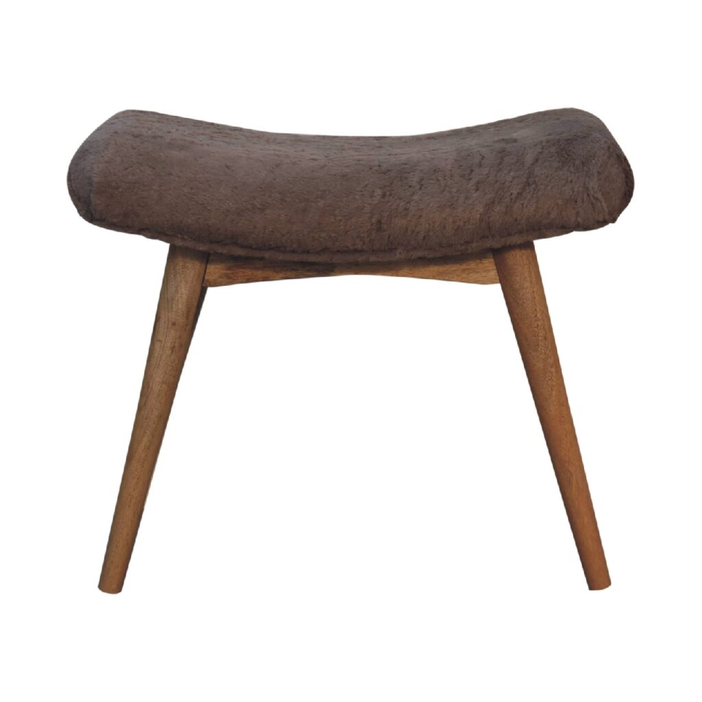 Canada Mocha Faux Fur Curved Bench Suppliers