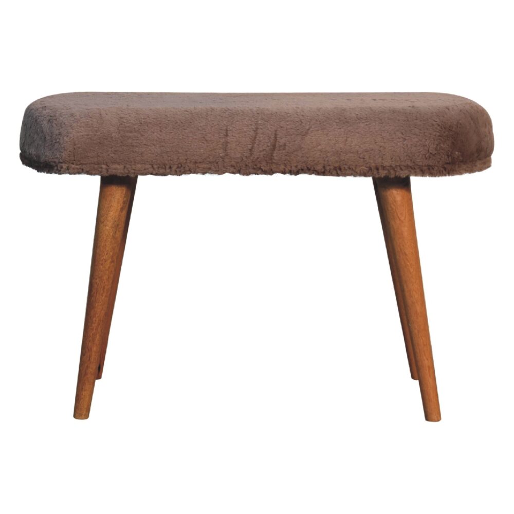 Canada Mocha Faux Fur Fabric Bench Suppliers