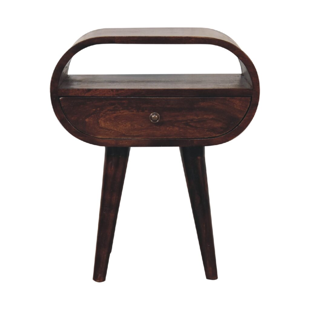 Canada Light Walnut Circular Nightsand with Open Slot Suppliers