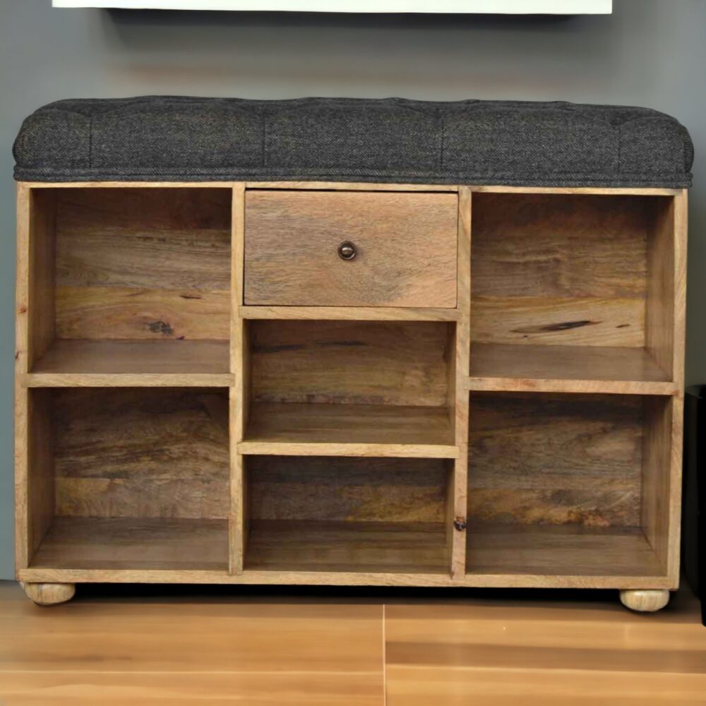 Canada Black Tweed 1 Drawer Bench Suppliers