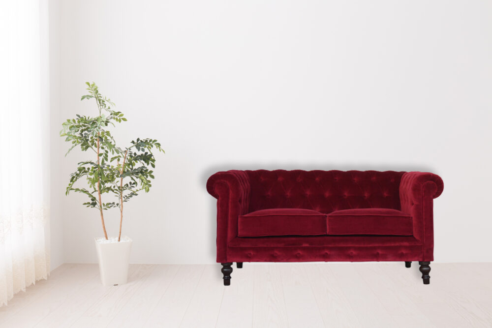 Canada Wine Red Velvet Chesterfield Sofa Suppliers