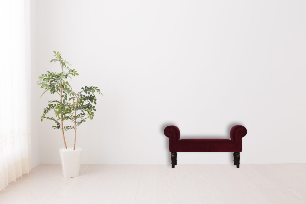 Canada Wine Red Velvet Bench Suppliers
