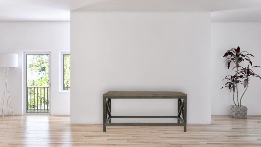 Industrial Cross Metal Oatmeal Coffee Table - Image 10
