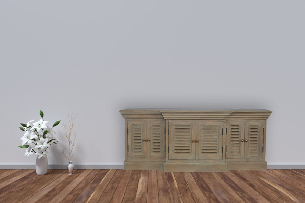 Grey Wash Shutter TV Cabinet - Image 8