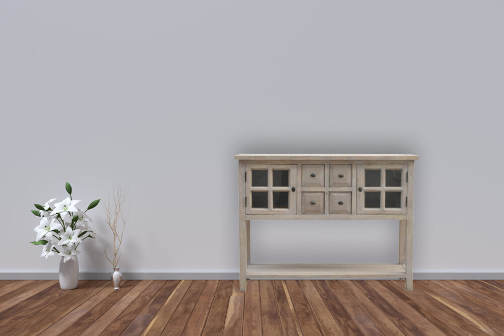 2 Door 4 Drawer Glazed Console - Image 10