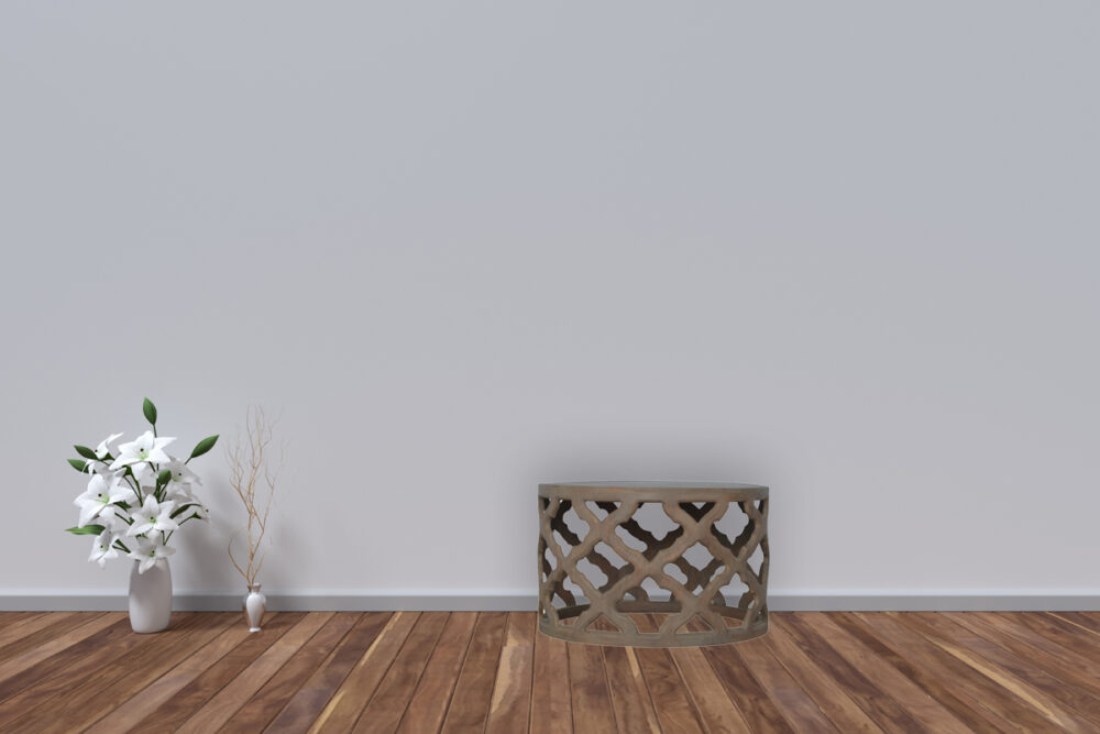 Grey Wash Large Cut-out Stool - Image 8