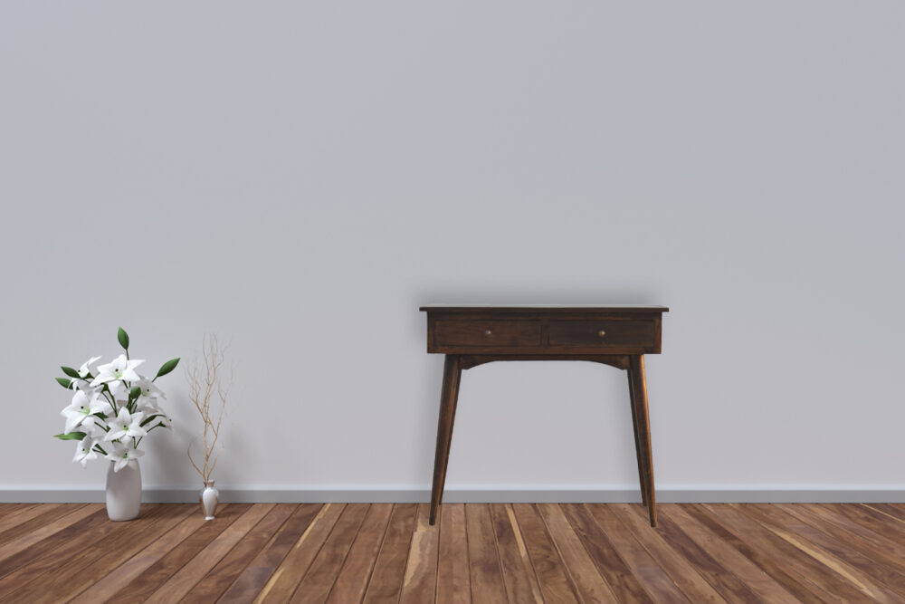 2 Drawer Walnut Hallway Console - Image 10