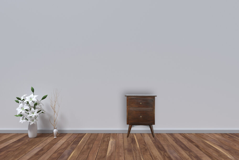 Walnut 2 Drawer Nordic Nightsand - Image 10