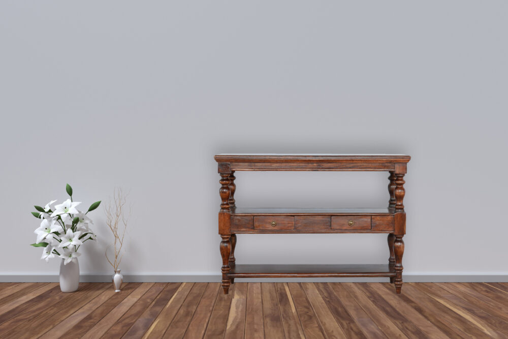 Solid Wood Turned Leg Console Table - Image 10