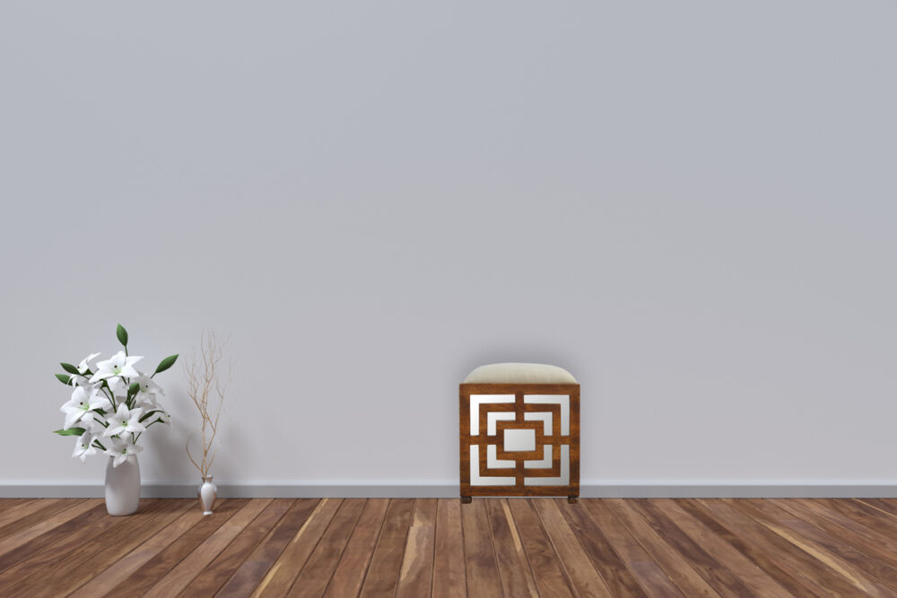 Carved Linen Seat Footstool - Image 9