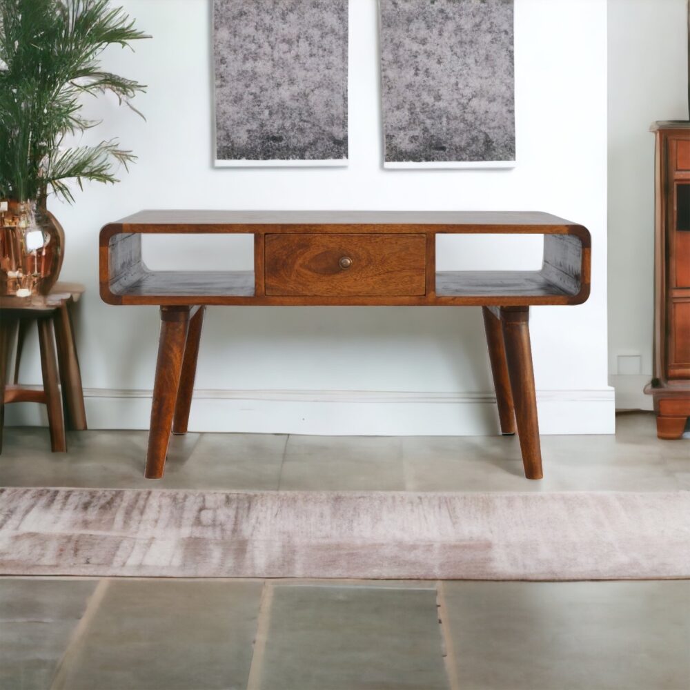 Canada Curved Chestnut Coffee Table Suppliers