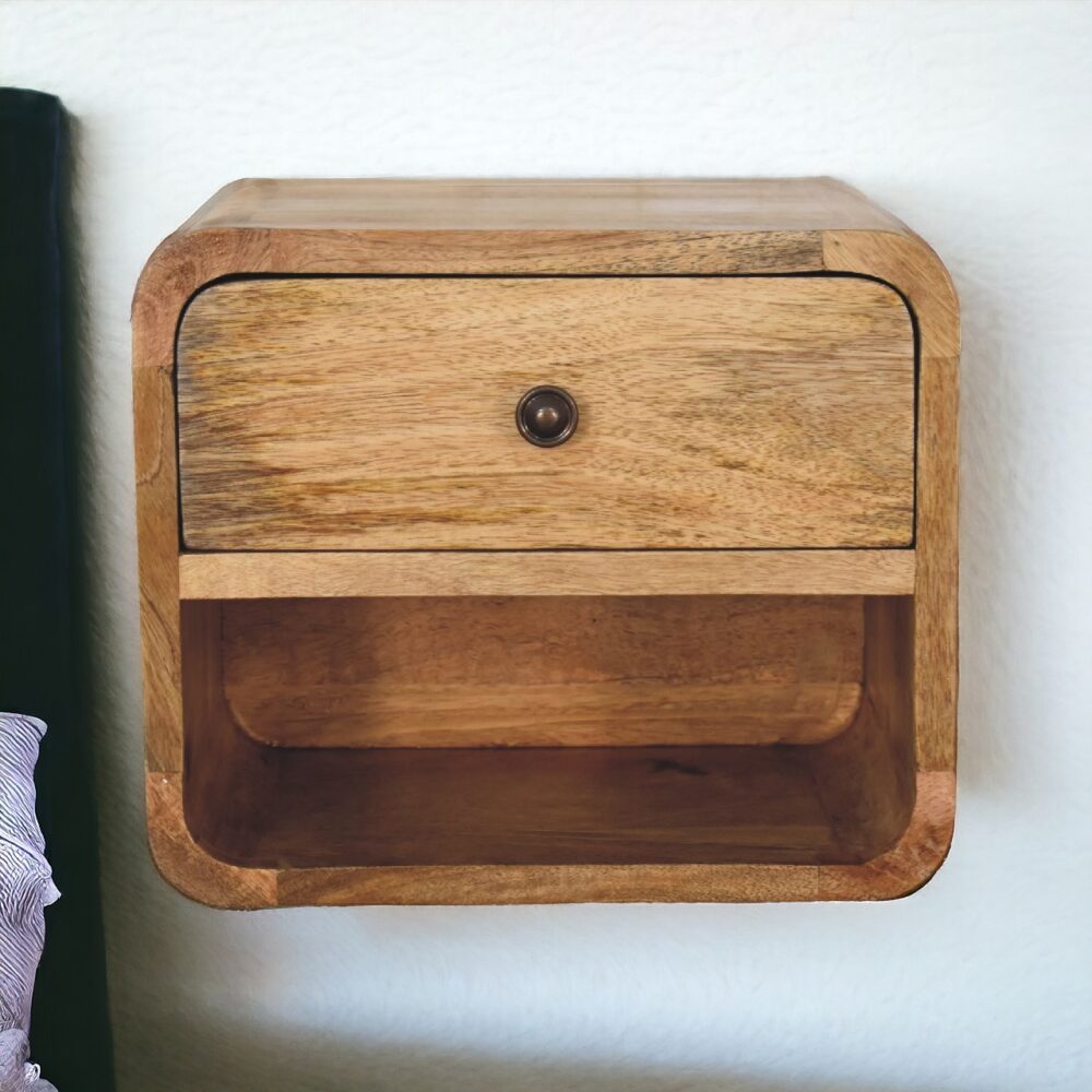 Mini Oak-ish Floating Open Nightsand - Image 12