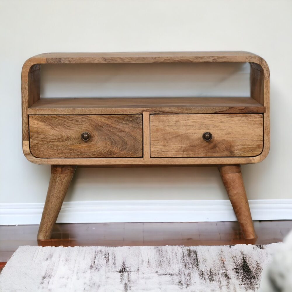 Mini Curved Oak-ish Media Unit - Image 10