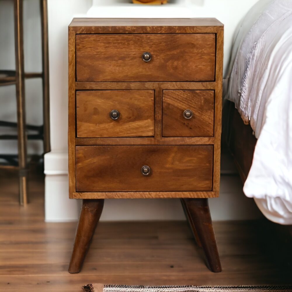 4 Drawer Multi Chestnut Nightsand - Image 12
