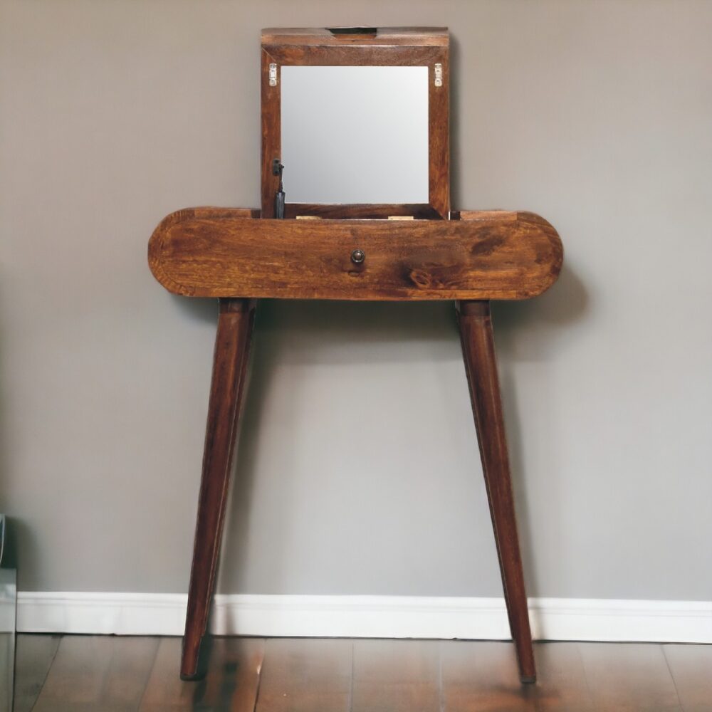 Mini Round Chestnut Fold Vanity - Image 11
