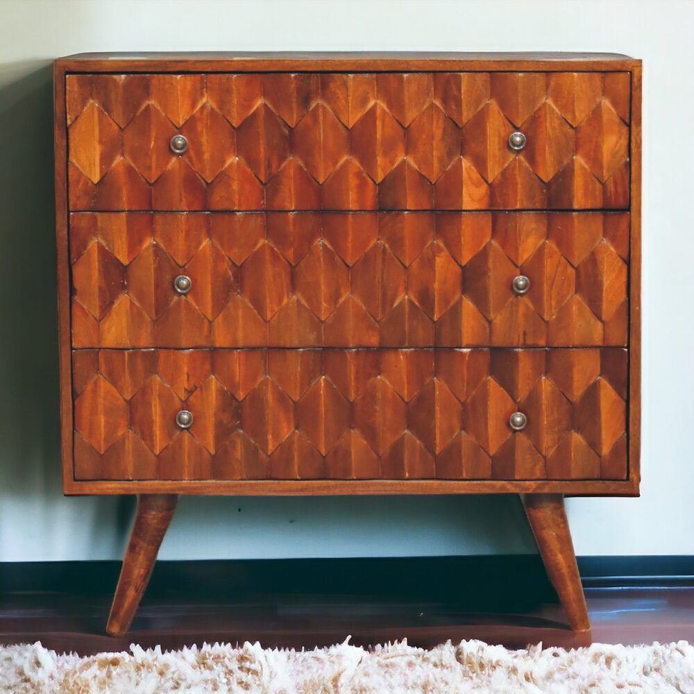 Pineapple Chestnut Carved Chest - Image 10