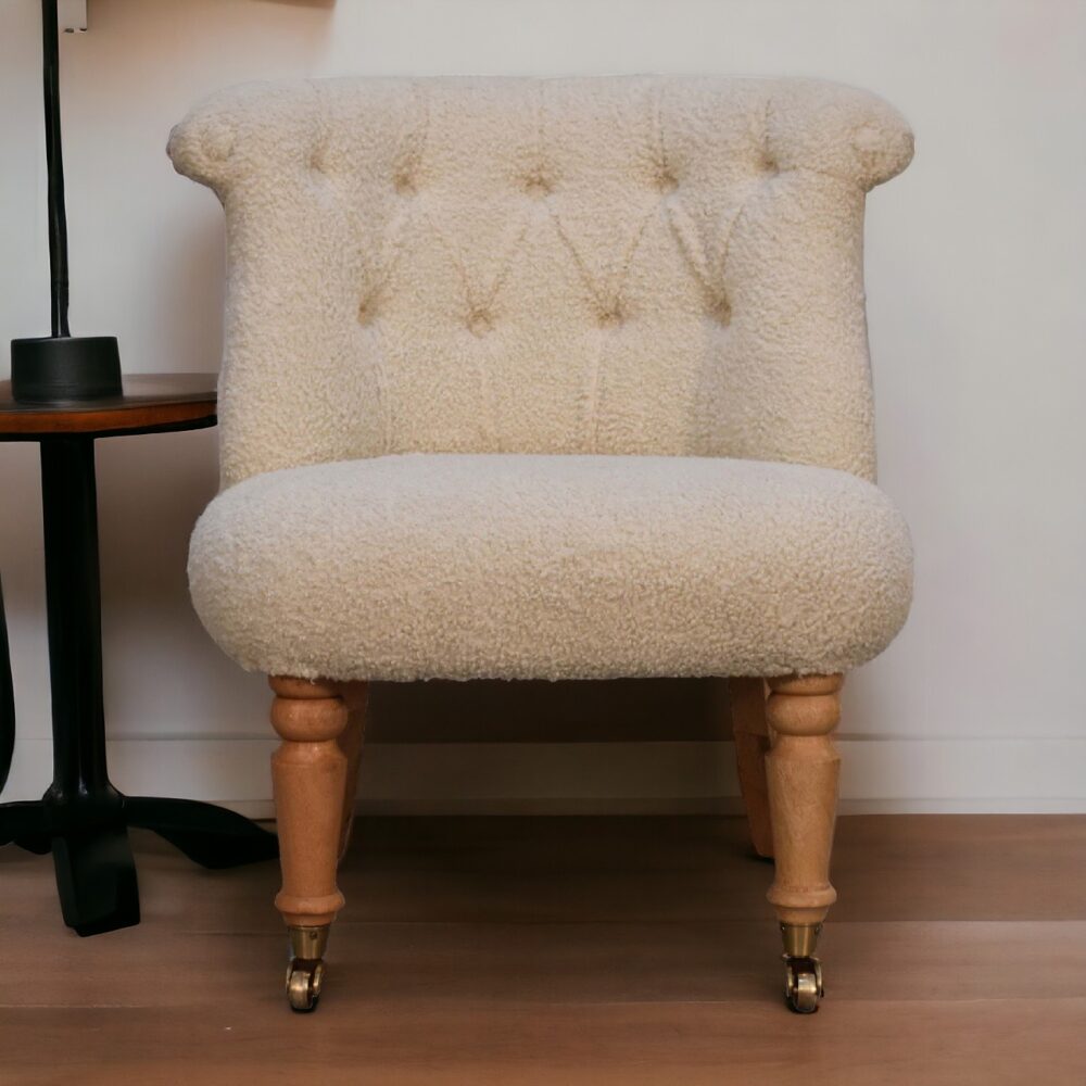 Boucle Cream Accent Chair - Image 10