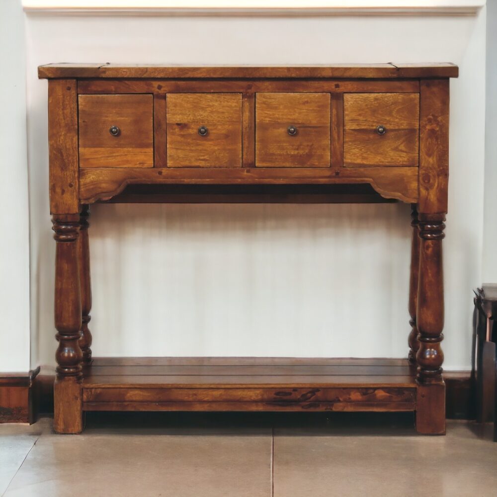 Chestnut 4 Drawer Console Table - Image 10