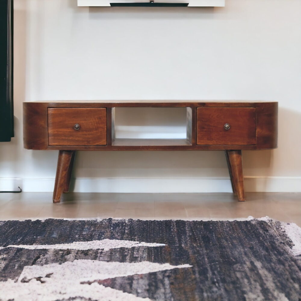 Chestnut Round Open Media Unit - Image 12