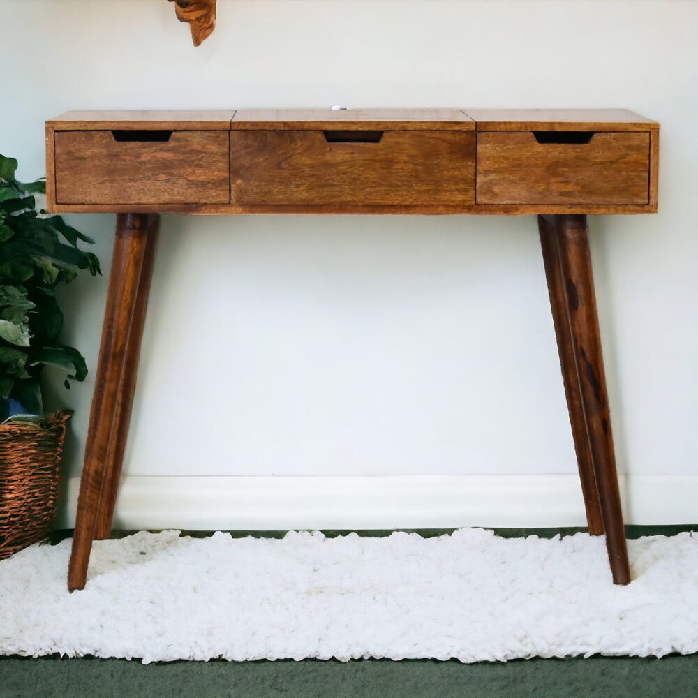 Chestnut Foldable Mirror Table - Image 12