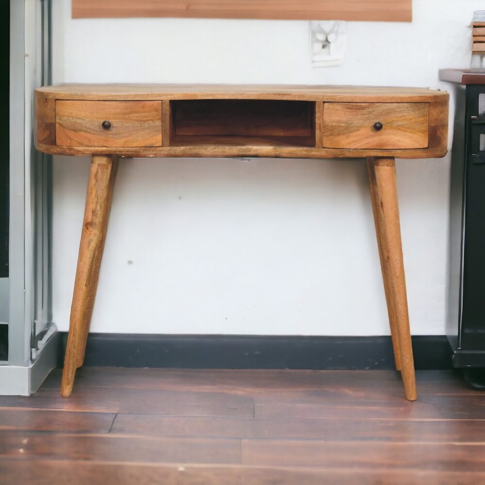 Oak-ish Wave Writing Desk - Image 10
