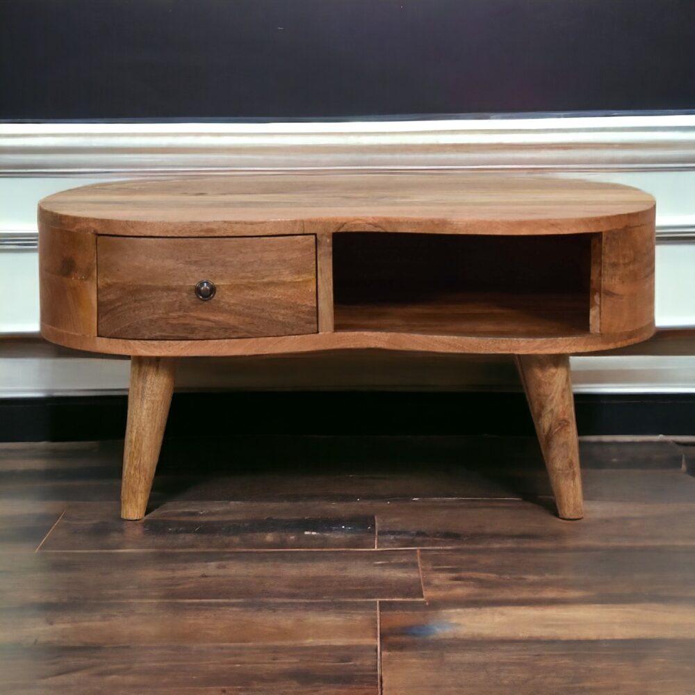 Mini Oak-ish Wave Coffee Table - Image 12