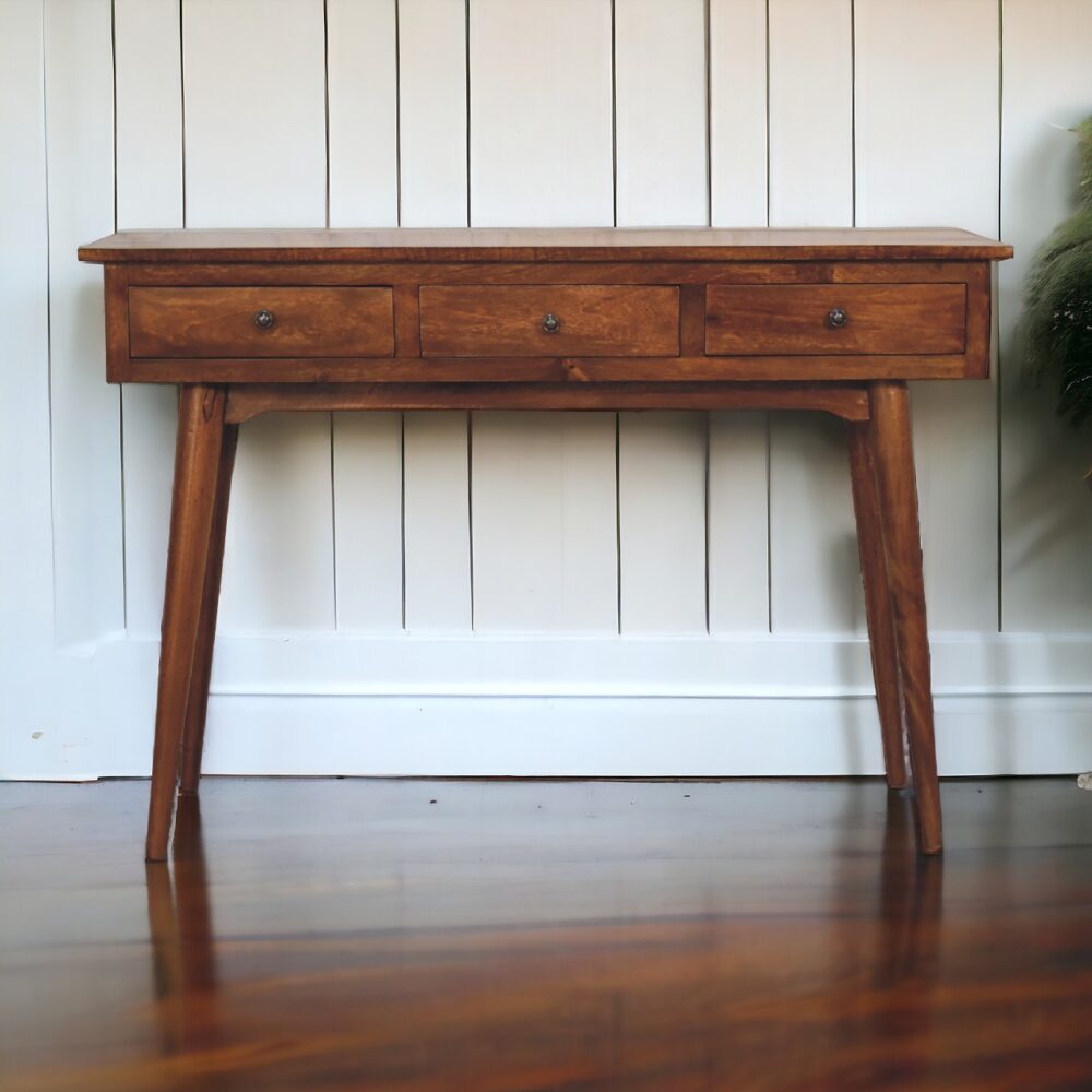 Large 3 Drawer Chestnut Console - Image 10