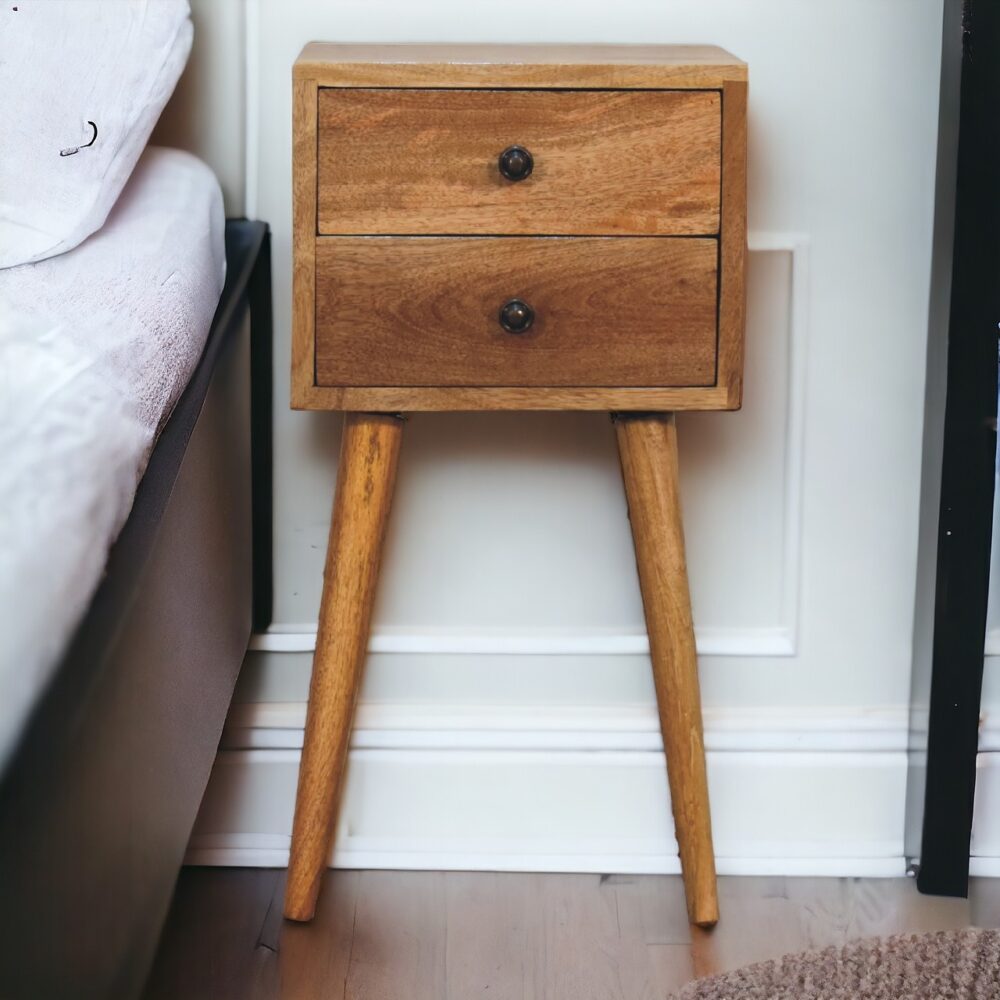 Mini 2 Drawer Oak-ish Nightsand - Image 11