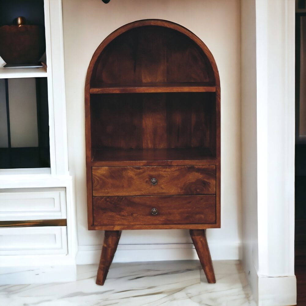 Round Chestnut Display Cabinet - Image 11