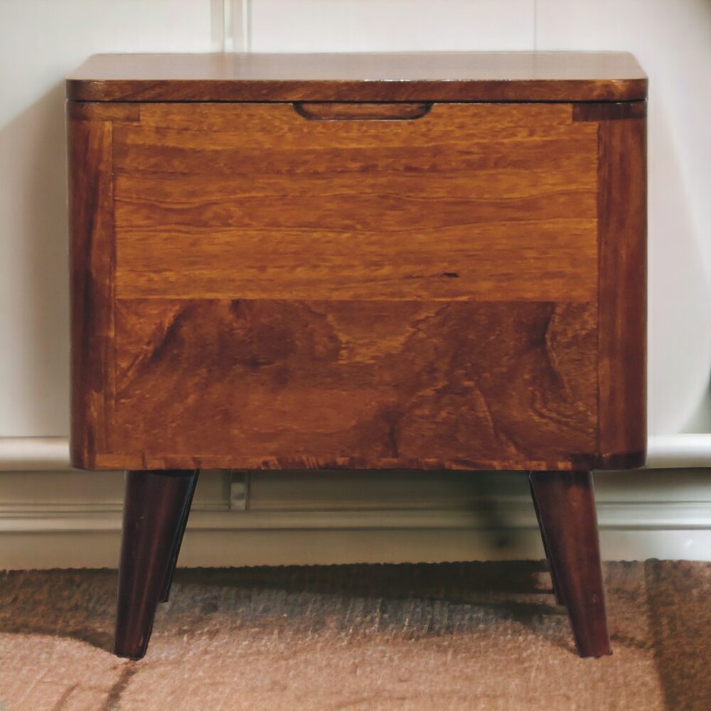 Chestnut Lid-up Storage Stool - Image 11