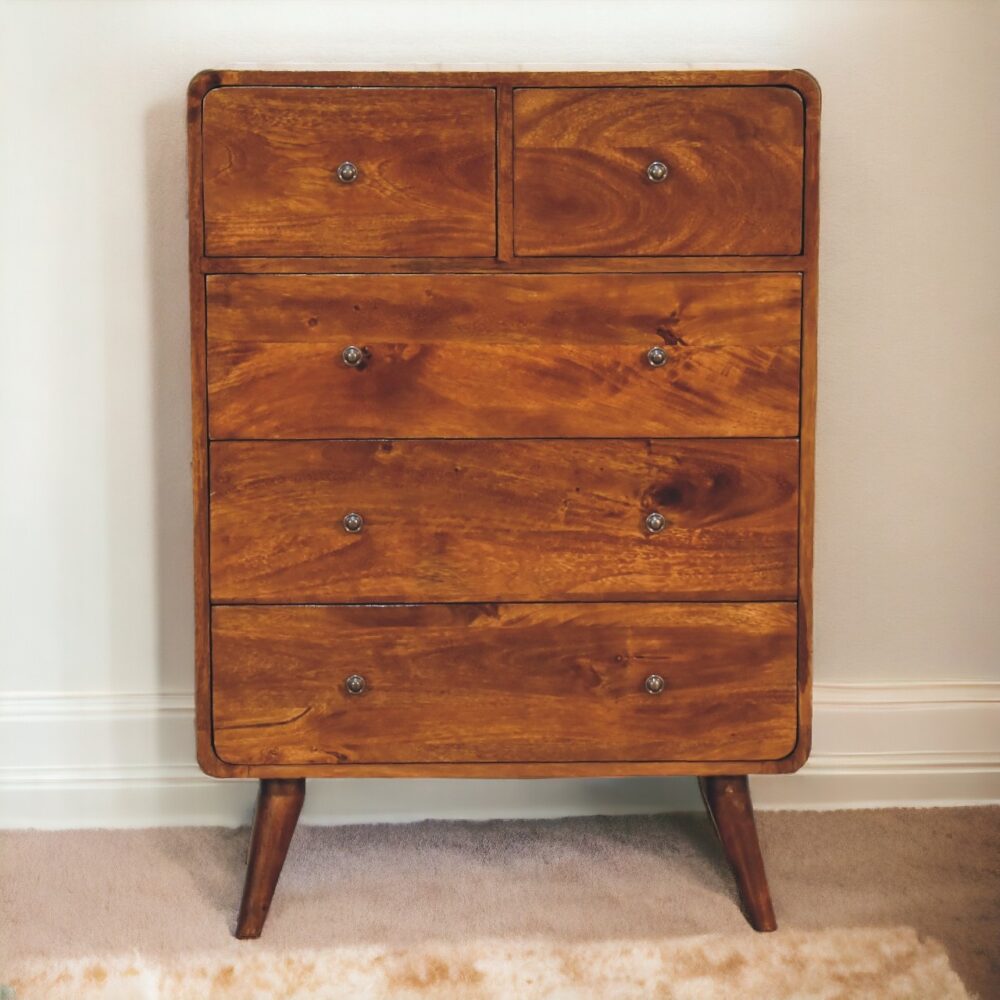 2 over 3 Curved Chestnut Chest - Image 10