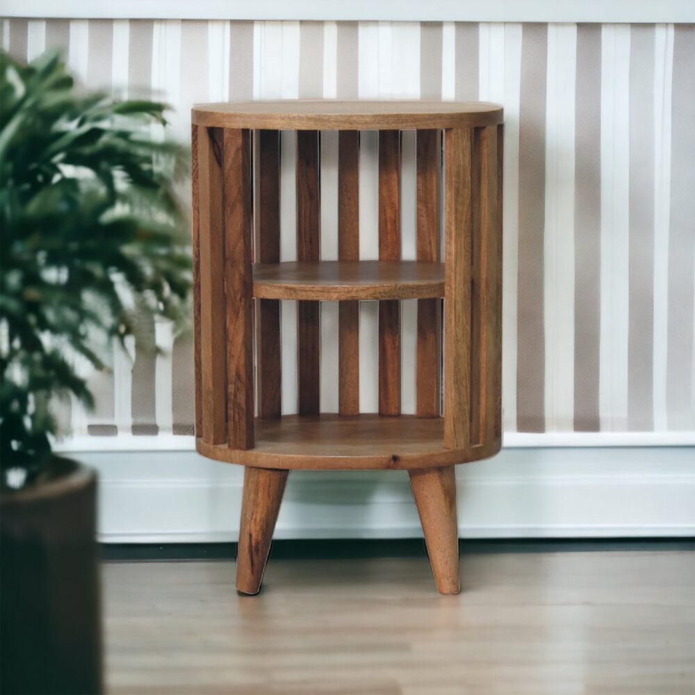 Ariella Double Shelf Oak-ish Bedside - Image 11