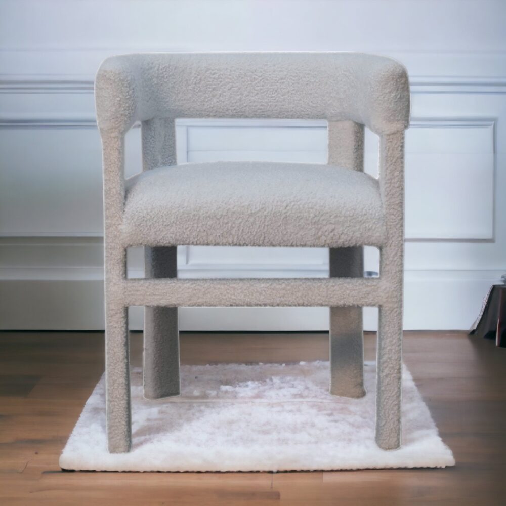 White Boucle Occasional Chair - Image 10